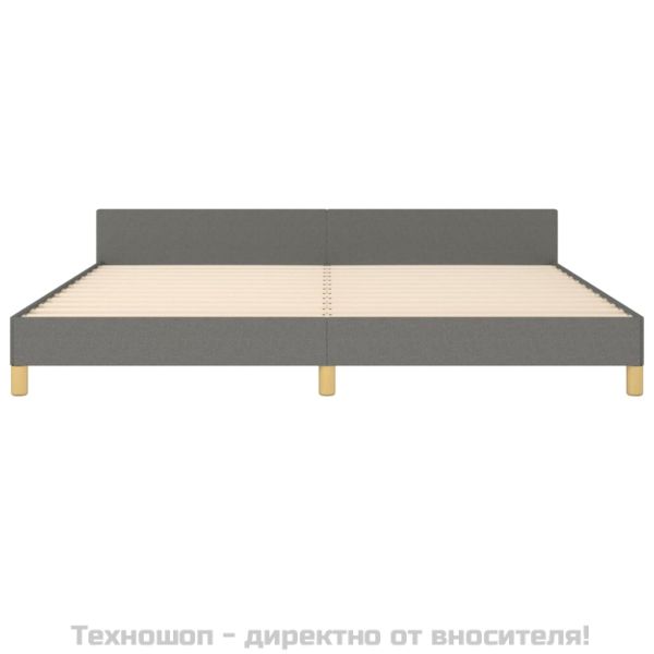 Рамка за легло без матрак, тъмносива, 200x200 см, плат