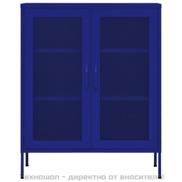 Шкаф за съхранение, нейви син, 80х35х101,5 см, стомана