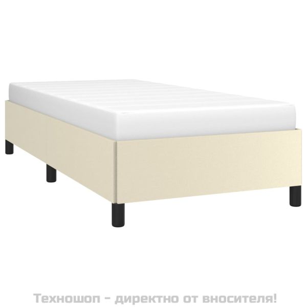 Рамка за легло кремава 90x190 см изкуствена кожа