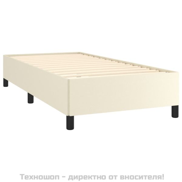 Рамка за легло кремава 90x190 см изкуствена кожа