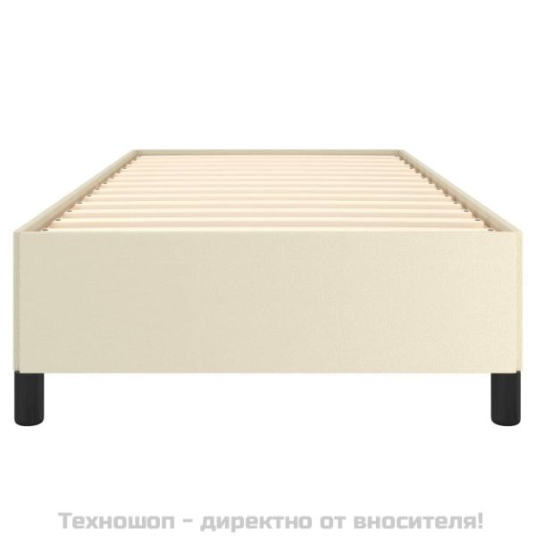 Рамка за легло кремава 90x190 см изкуствена кожа