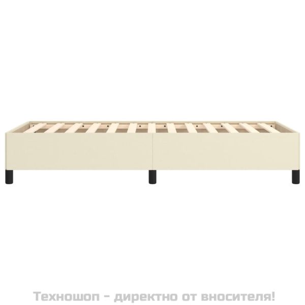 Рамка за легло кремава 90x190 см изкуствена кожа