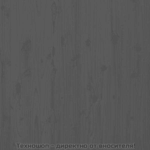 Стенна табла за спалня, сива, 141x3x91,5 см, борово дърво масив