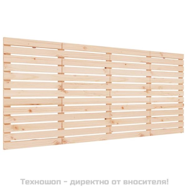 Стенна табла за спалня, 156x3x91,5 см, борово дърво масив