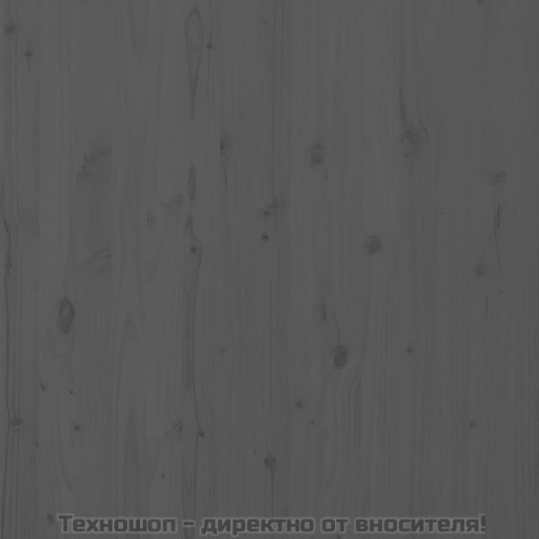 Стенна табла за спалня, сива, 156x3x91,5 см, борово дърво масив