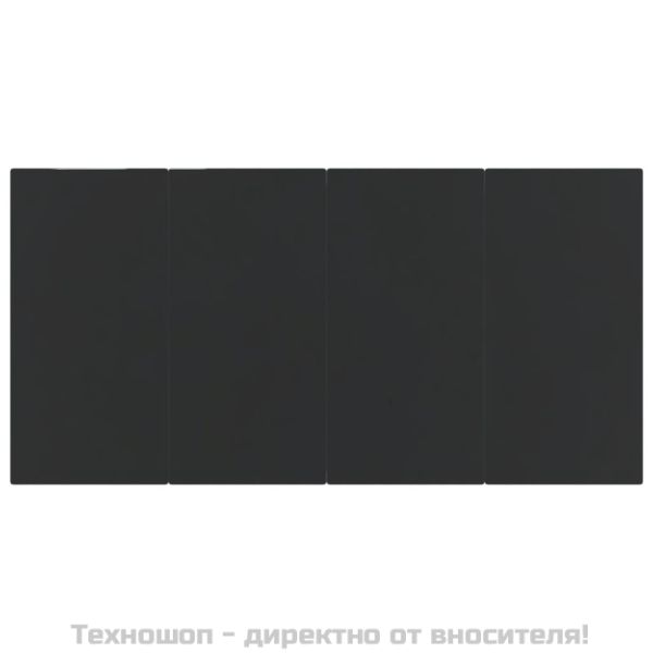 Градински трапезен комплект, 5 части, черен и кафяв, полиратан