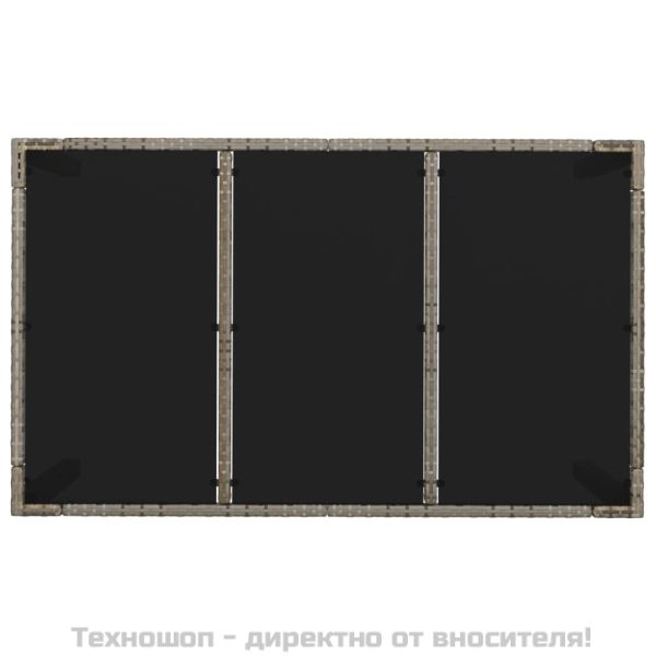 Градински трапезен комплект 5 части с възглавници сив полиратан