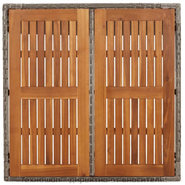 Градински трапезен комплект 5 части с възглавници сив полиратан