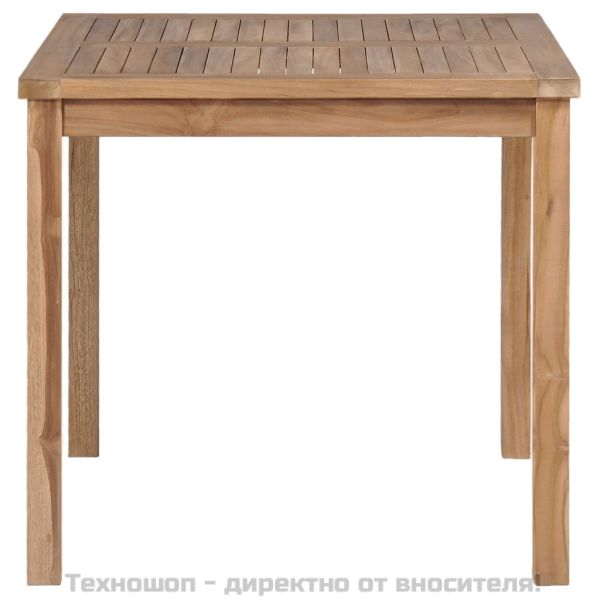 Градински комплект за хранене, 5 части, 80x80 см, масивно тиково дърво