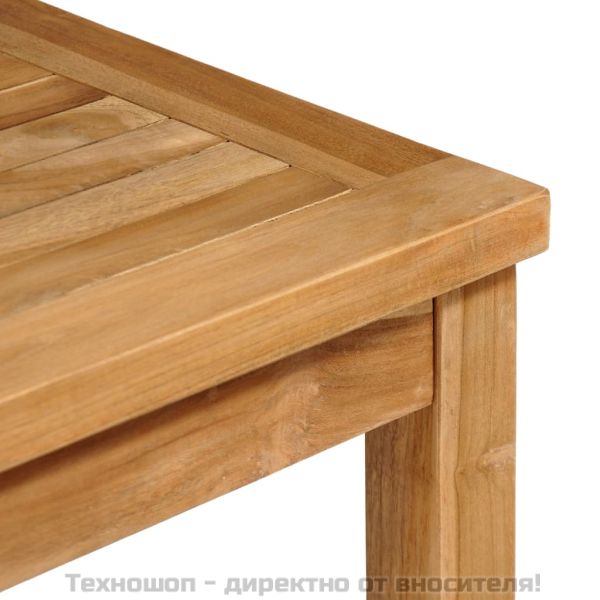 Градински комплект за хранене, 5 части, 80x80 см, масивно тиково дърво