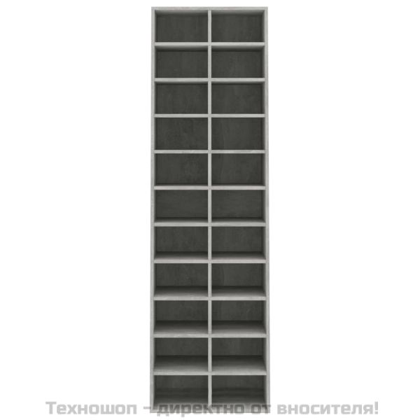 Шкаф за обувки, бетонно сиво, 54x34x183 см, инженерно дърво
