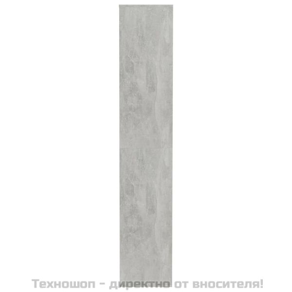 Шкаф за обувки, бетонно сиво, 54x34x183 см, инженерно дърво