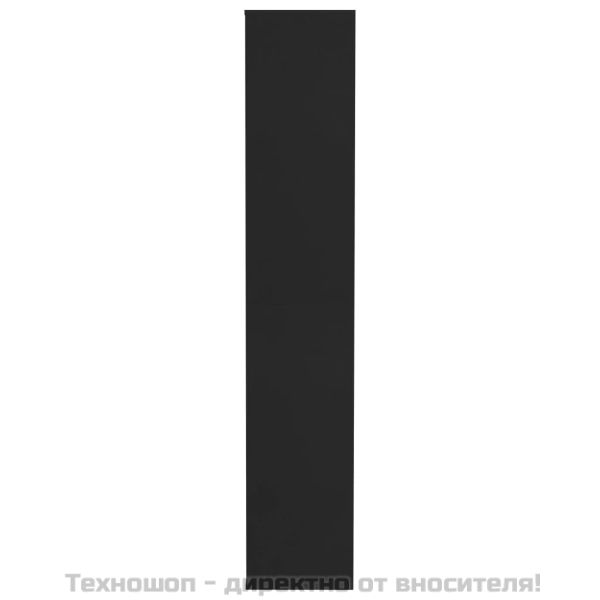 Шкаф за обувки, черен, 54x34x183 см, инженерно дърво