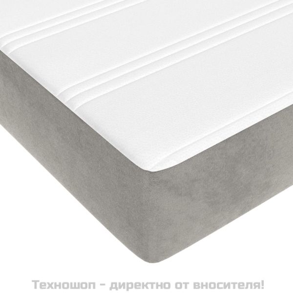 Боксспринг легло с матрак, светлосиво, 180x200 см, кадифе