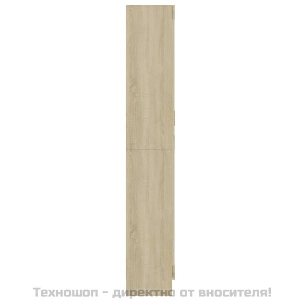 Шкаф витрина, дъб сонома, 82,5x30,5x185 см, инженерно дърво