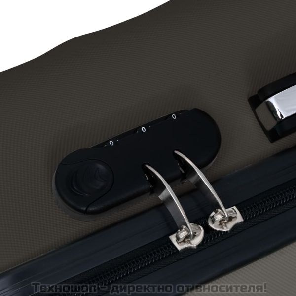 Комплект твърди куфари с колелца, 3 бр, антрацит, ABS