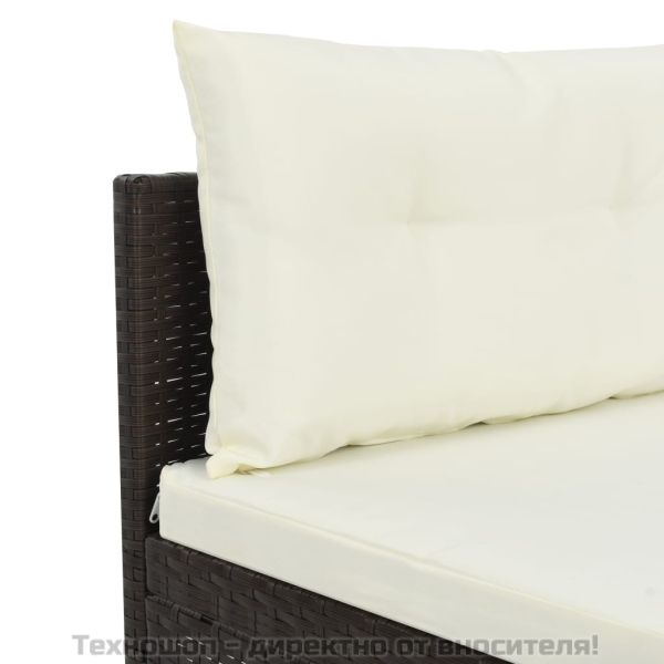 Градински комплект, 4 части, кафяв полиратан