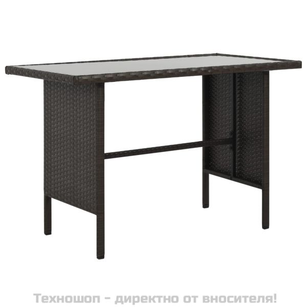 Градински комплект, 4 части, кафяв полиратан