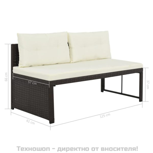 Градински комплект, 4 части, кафяв полиратан