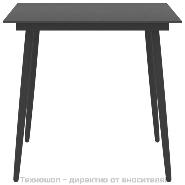 Градински трапезен комплект, 3 части, черно и кафяво