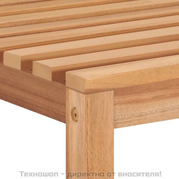 Градински комплект за хранене, 5 части, 150x90 см, масивно тиково дърво