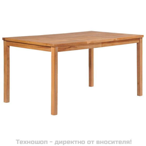 Градински комплект за хранене, 5 части, 150x90 см, масивно тиково дърво