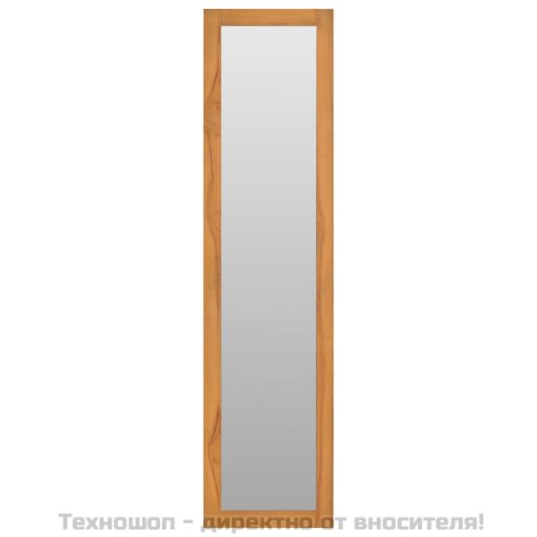 Стенно огледало с рафтове, 30x30x120 см, тиково дърво масив
