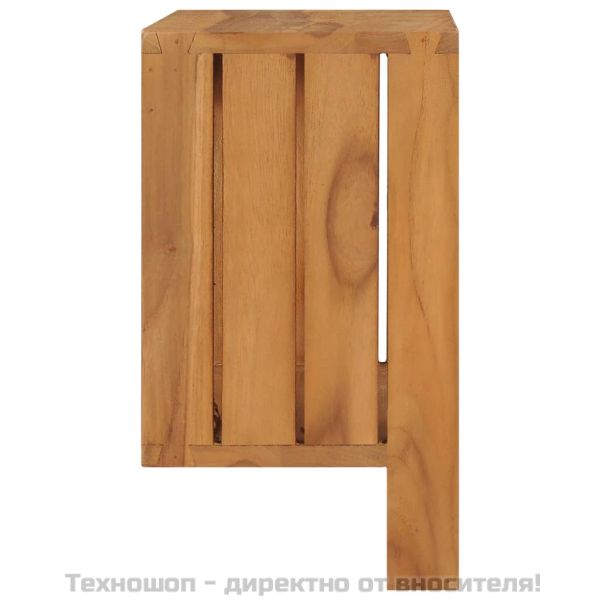 Стенна поставка за хавлии, 35x20x35 см, масивно тиково дърво