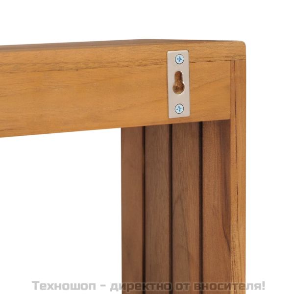 Стенна поставка за хавлии, 35x20x35 см, масивно тиково дърво