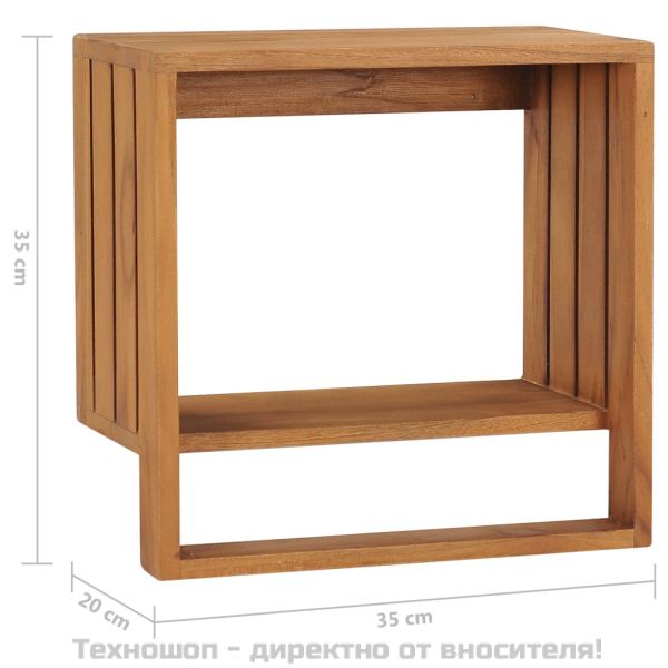 Стенна поставка за хавлии, 35x20x35 см, масивно тиково дърво