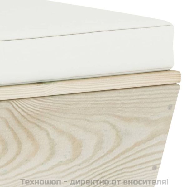 Градински лаундж комплект от палети 3 части с възглавници смърч