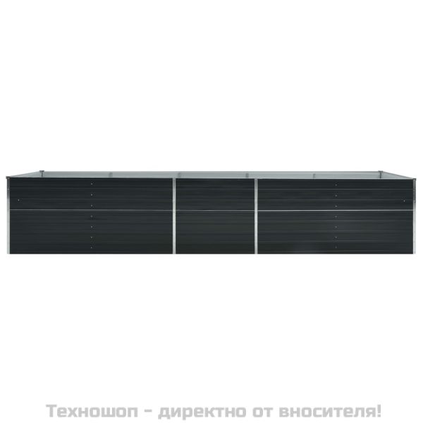 Градинска висока леха поцинкована стомана 400x80x45 см антрацит