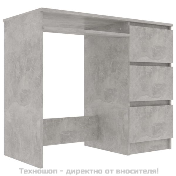 Бюро, бетонно сиво, 90x45x76 см, инженерно дърво
