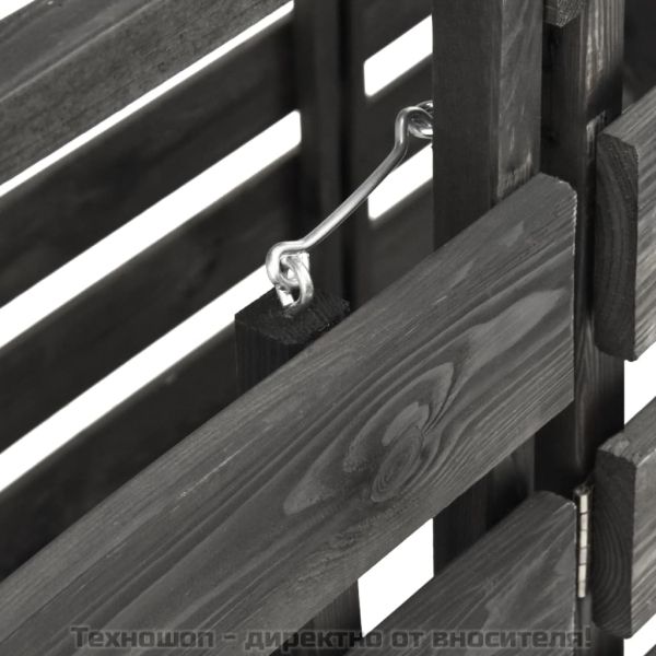 Троен навес за кофи за смет, 210x75x121 см, боядисан бор масив