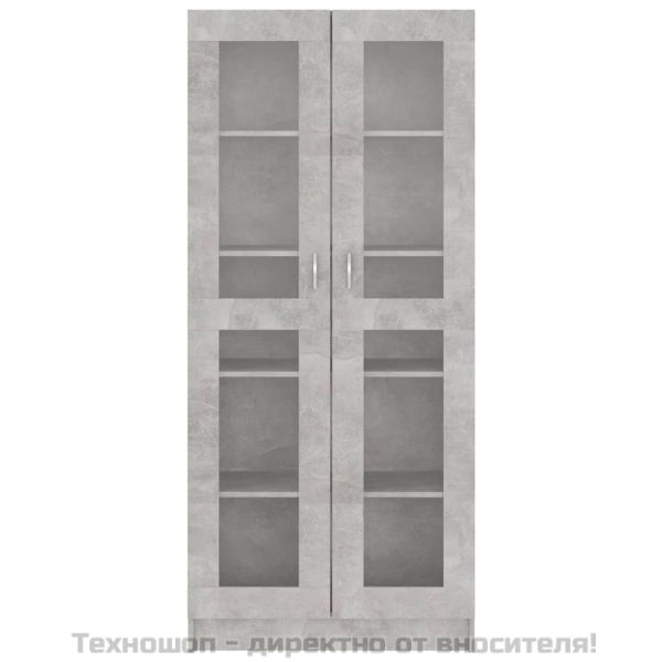 Шкаф витрина, бетонно сив, 82,5x30,5x185,5 см, ПДЧ