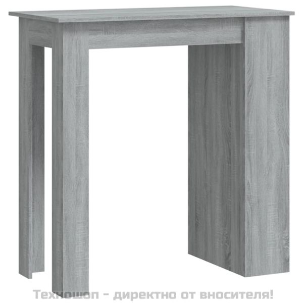 Бар маса с рафтове сив сонома 102x50x103,5 см инженерно дърво