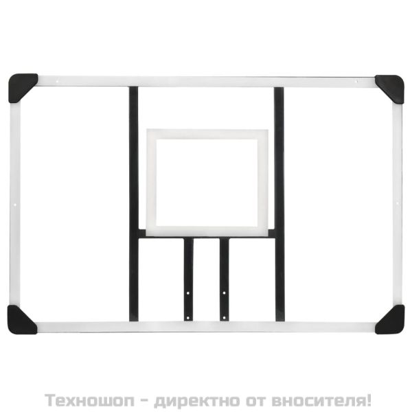 Баскетболно табло, прозрачно, 106x69x3 см, поликарбонат