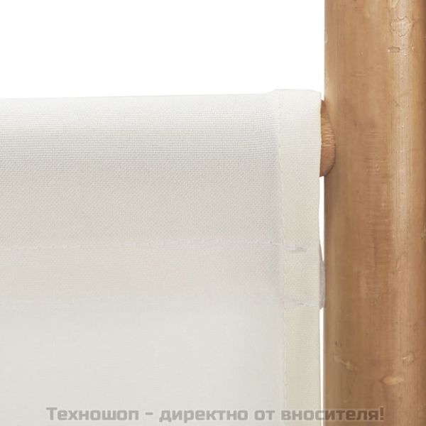 Сгъваема 5-панелна преграда за стая 200 см бамбук и платно