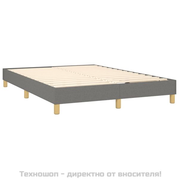 Боксспринг легло с матрак, тъмносиво, 140x200 см, плат