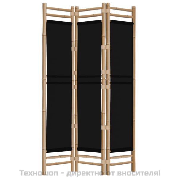 Сгъваема 3-панелна преграда за стая 120 см бамбук и платно
