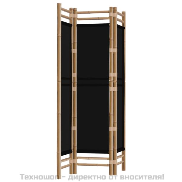 Сгъваема 3-панелна преграда за стая 120 см бамбук и платно