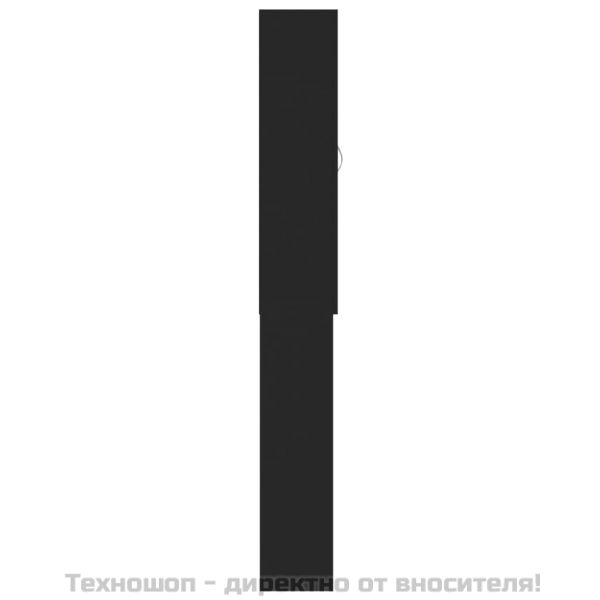 Шкаф за пералня, черен, 64x25,5x190 см