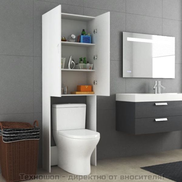 Шкаф за пералня, бял, 64x25,5x190 см