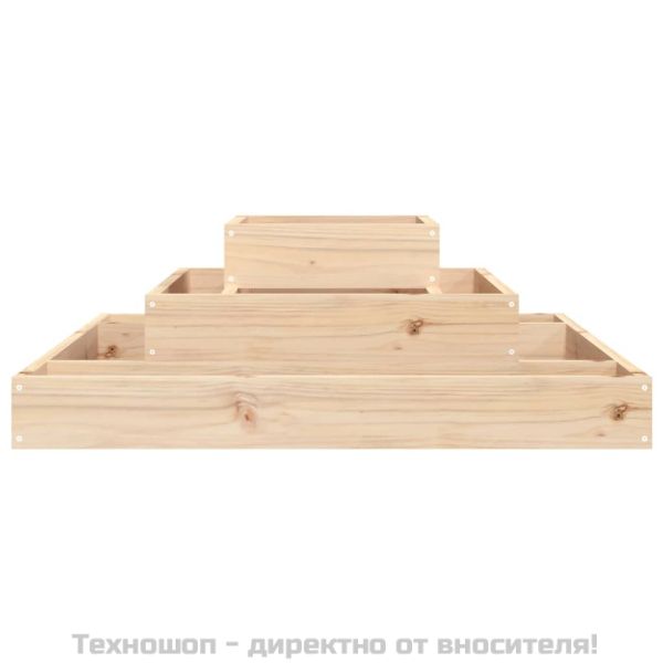 Плантер, 80x80x27 см, борово дърво масив