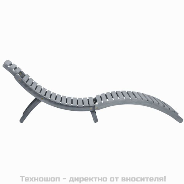 Градински шезлонг, промито сиво, акациево дърво масив