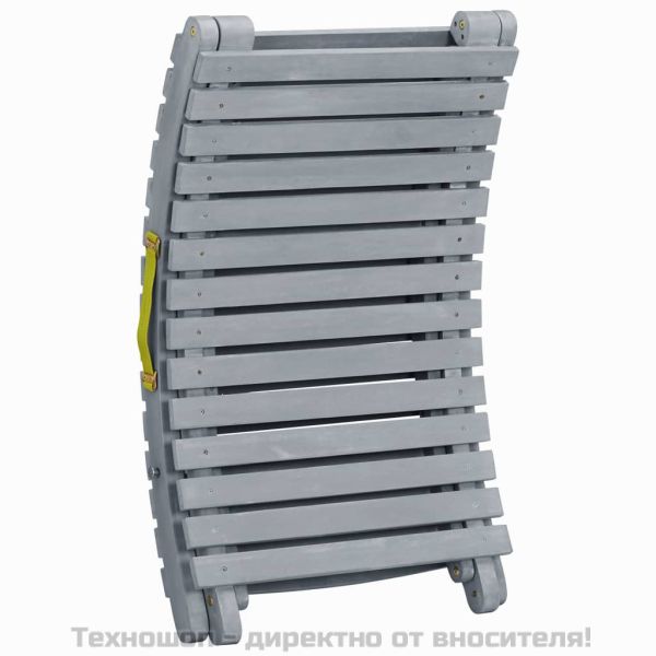 Градински шезлонг, промито сиво, акациево дърво масив