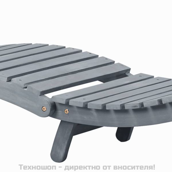 Градински шезлонг, промито сиво, акациево дърво масив
