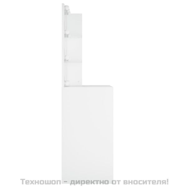 Тоалетка с LED, бяла, 60x40x140 см
