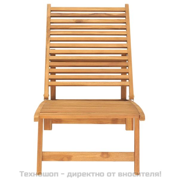 Шезлонг, тиково дърво масив