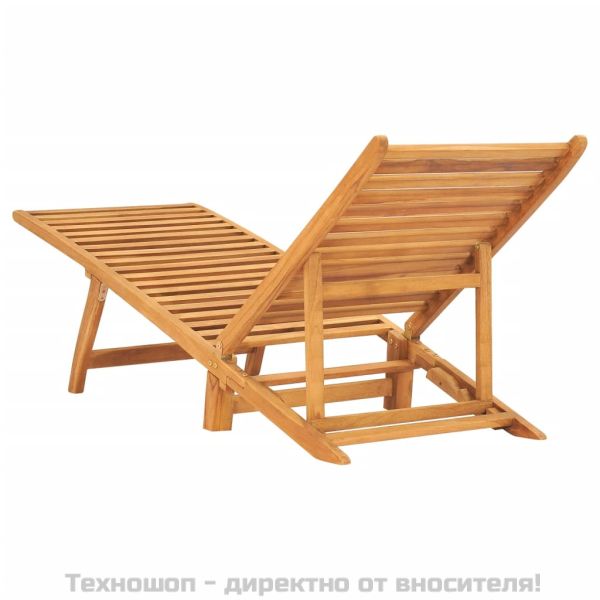 Шезлонг, тиково дърво масив